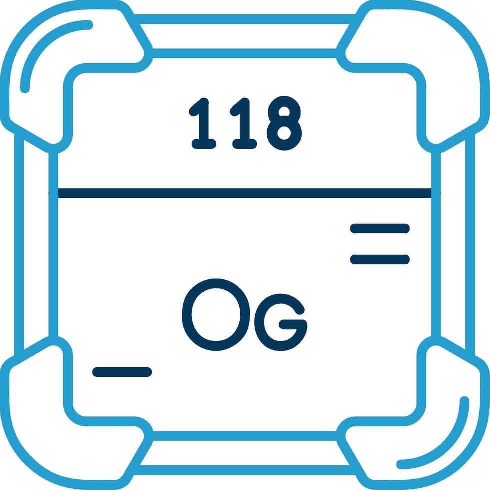 Oganesson Line Blue Two Color Icon vector