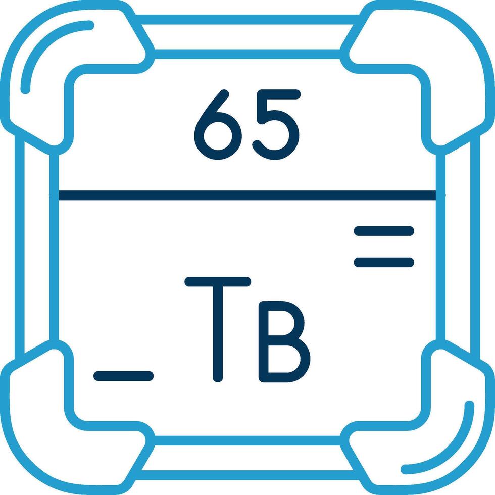 Terbium Line Blue Two Color Icon vector