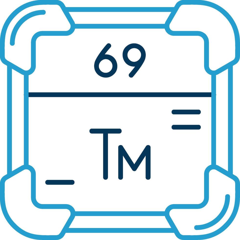 Thulium Line Blue Two Color Icon vector