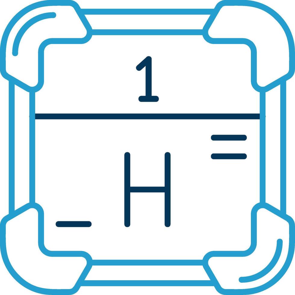 Hydrogen Line Blue Two Color Icon vector