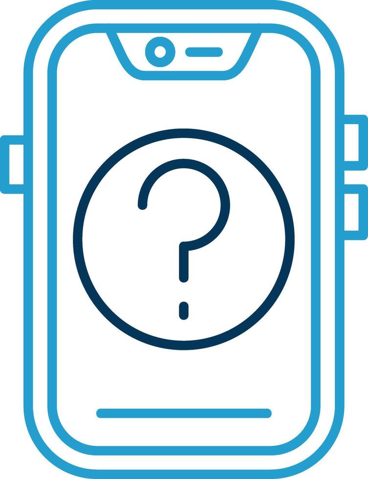 Question Line Blue Two Color Icon vector