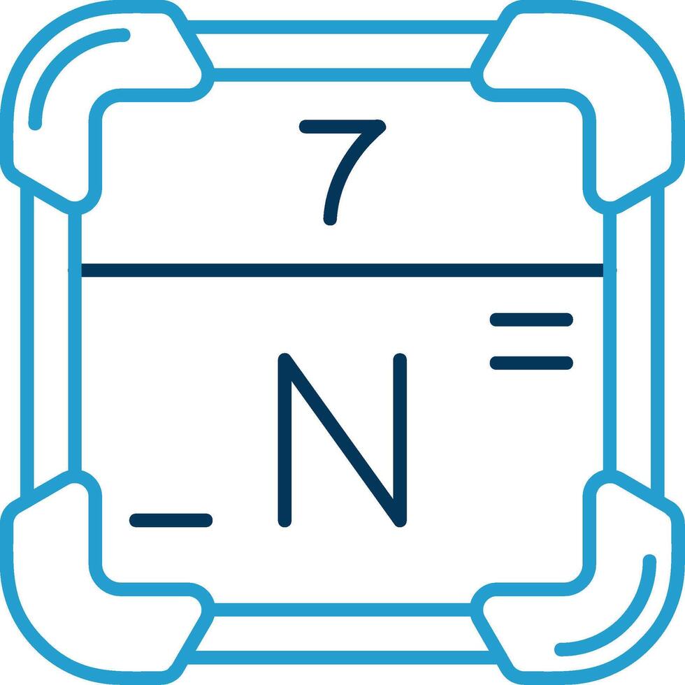 Nitrogen Line Blue Two Color Icon vector