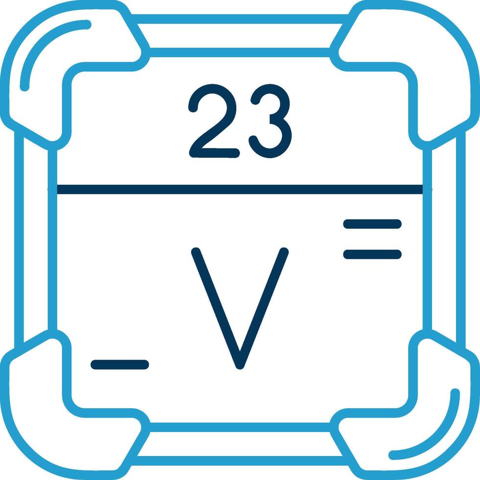 Vanadium Line Blue Two Color Icon vector