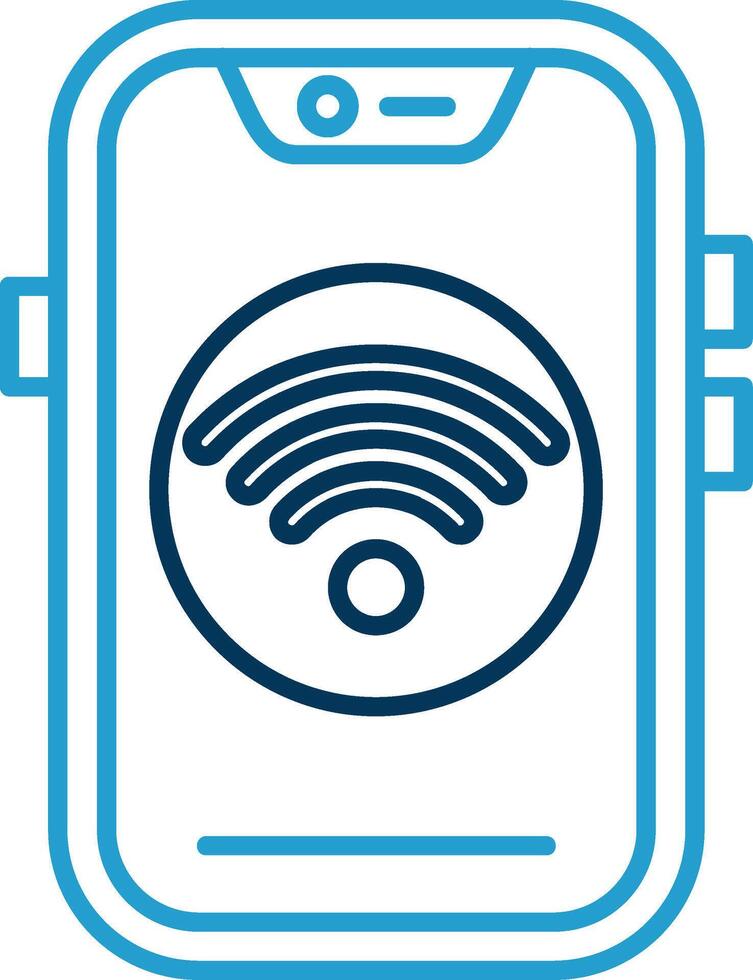 Wifi Line Blue Two Color Icon vector