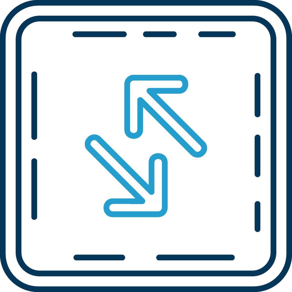 Swap Line Blue Two Color Icon vector