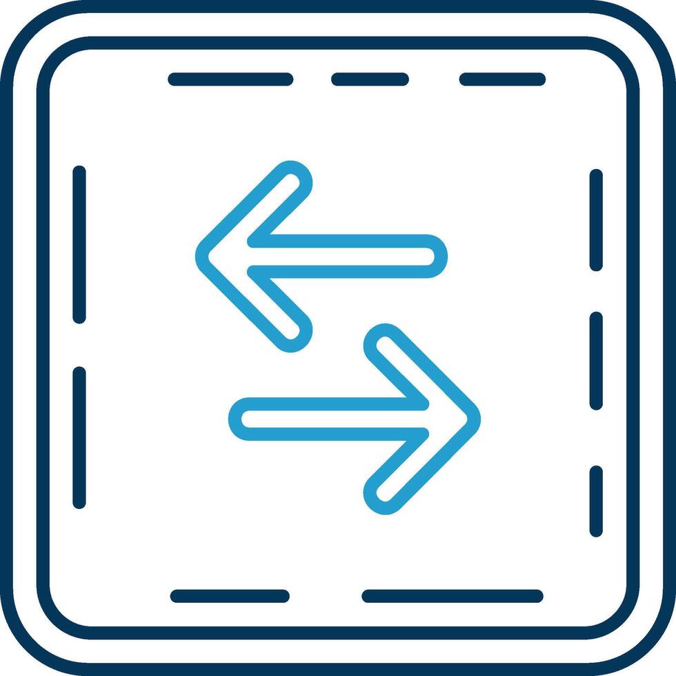 Swap Line Blue Two Color Icon vector