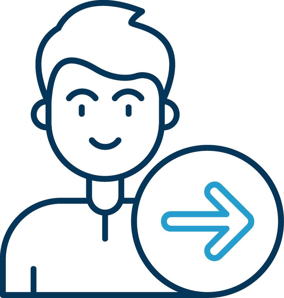 Forward Line Blue Two Color Icon vector
