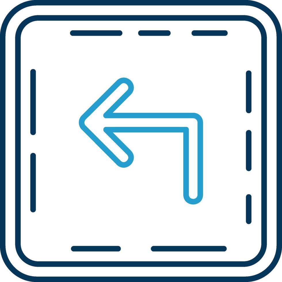 Turn Line Blue Two Color Icon vector