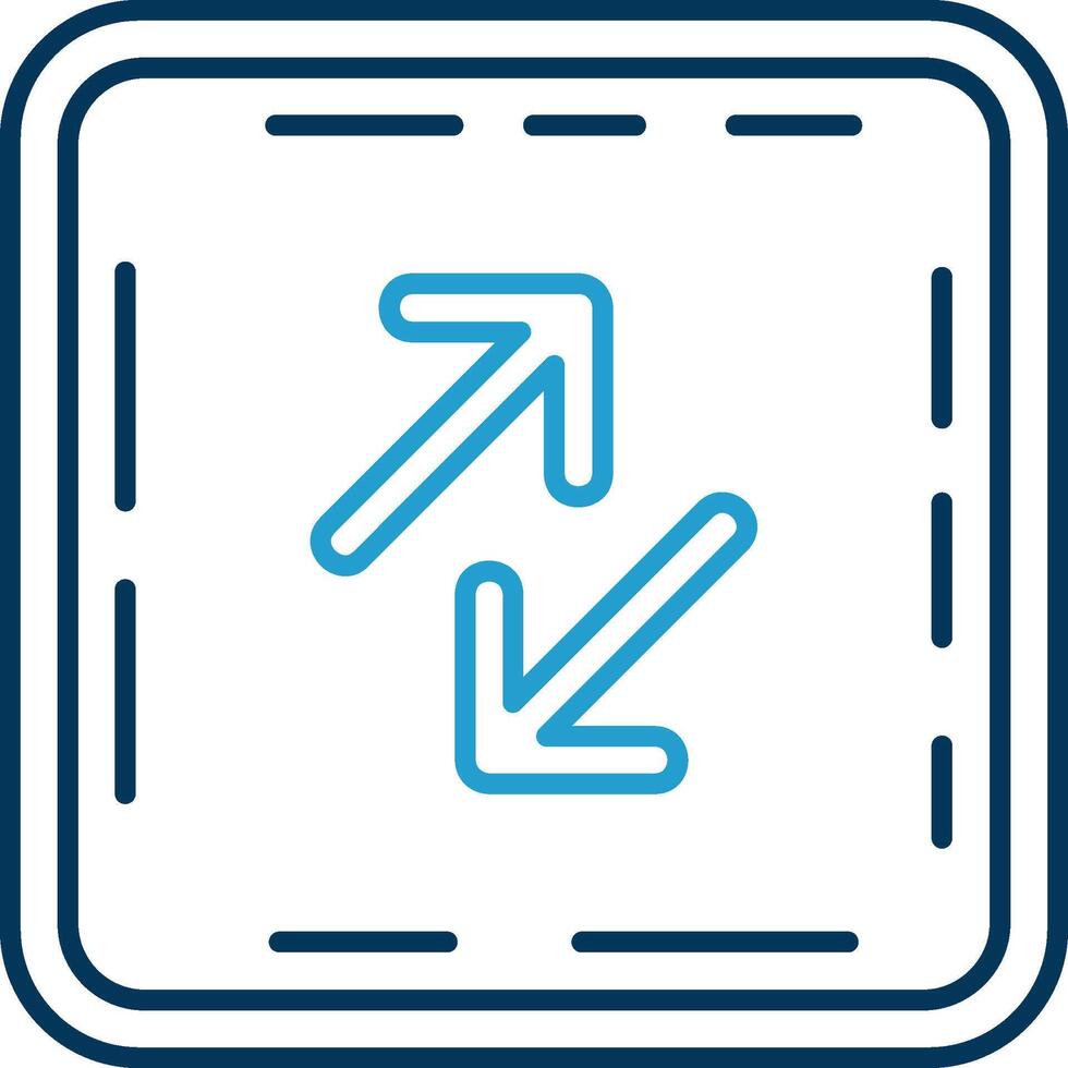 Swap Line Blue Two Color Icon vector