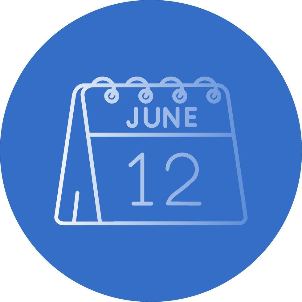 12mo de junio degradado línea circulo icono vector