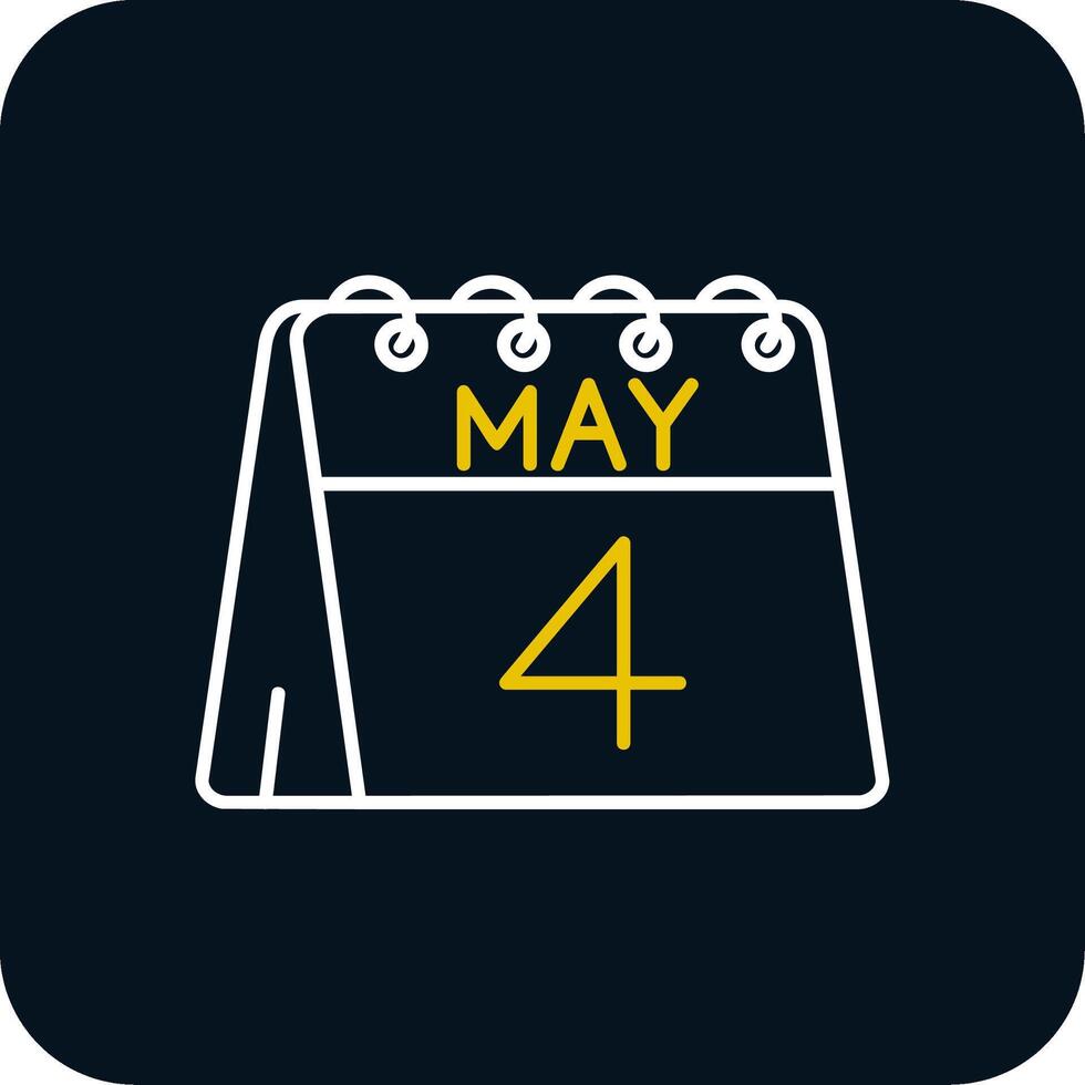 4th of May Line Yellow White Icon vector
