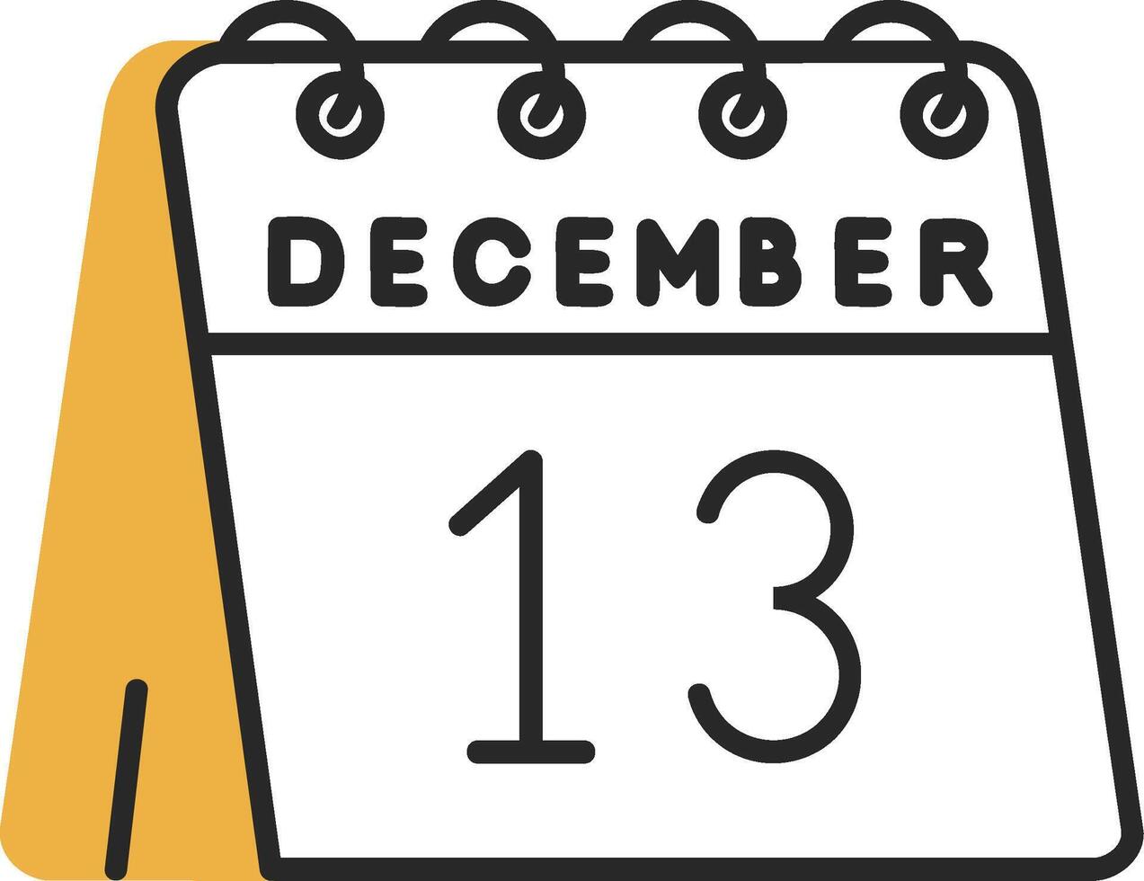 13th of December Skined Filled Icon vector