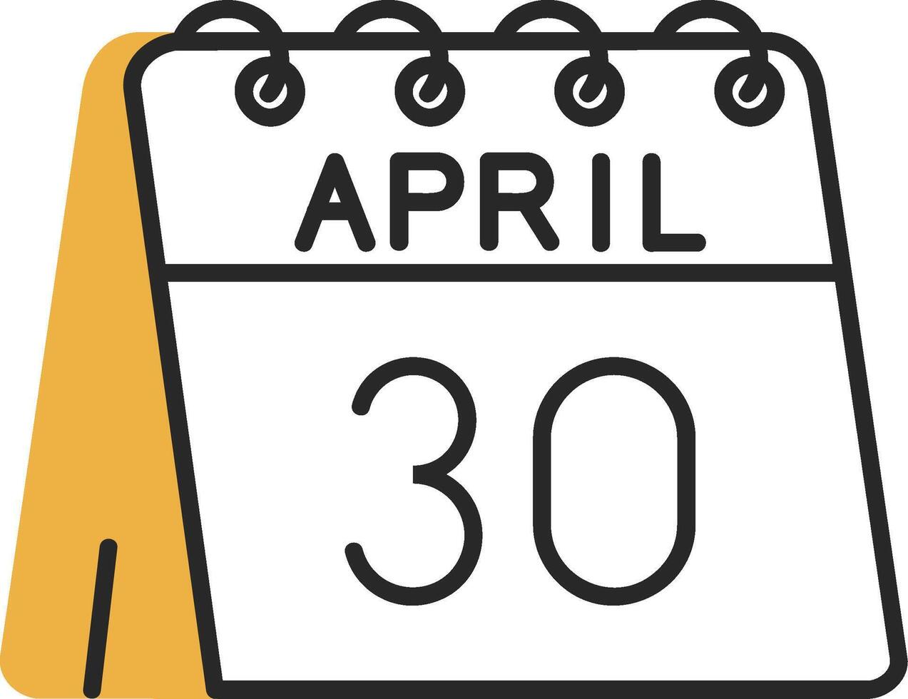 30th of April Skined Filled Icon vector