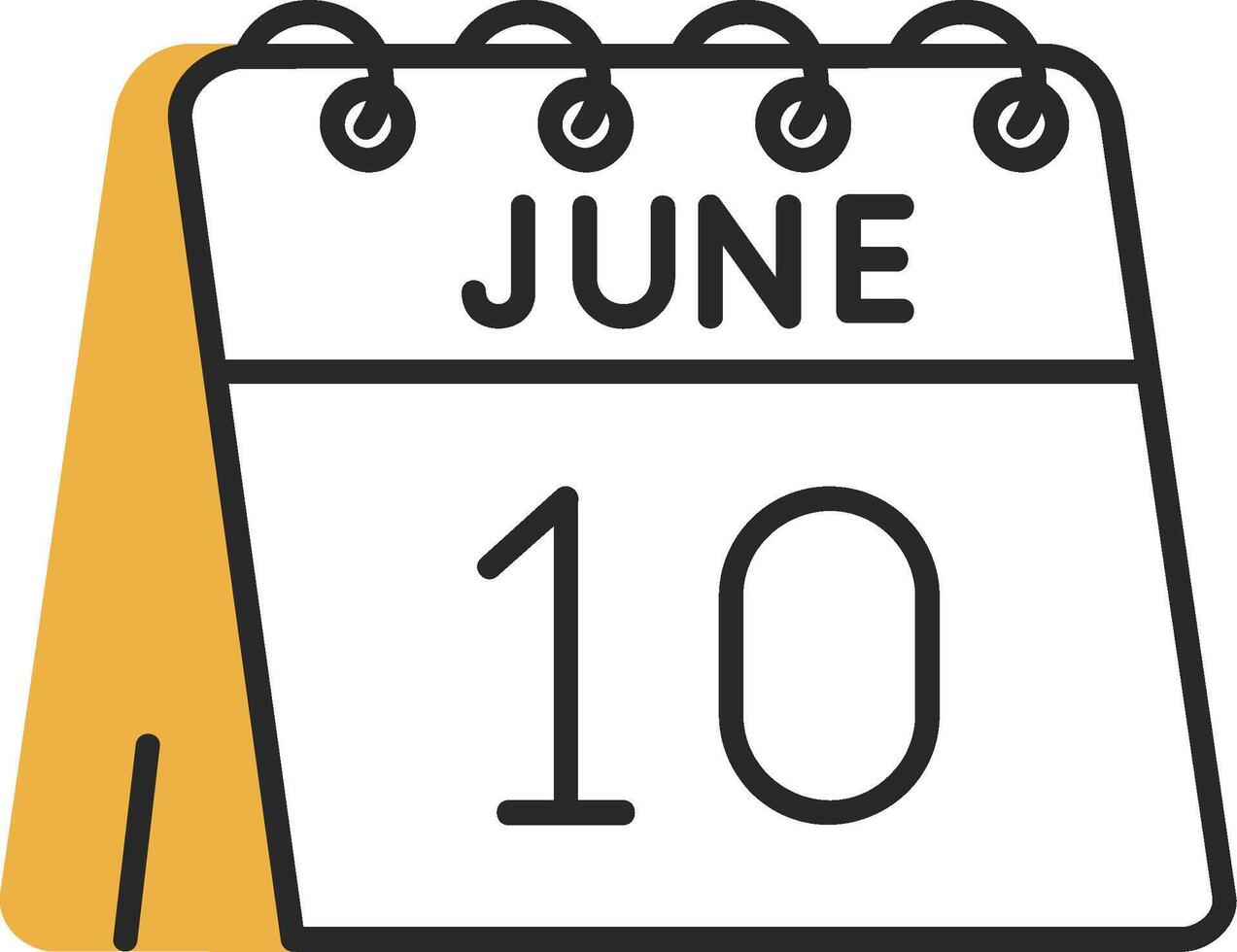 10th of June Skined Filled Icon vector
