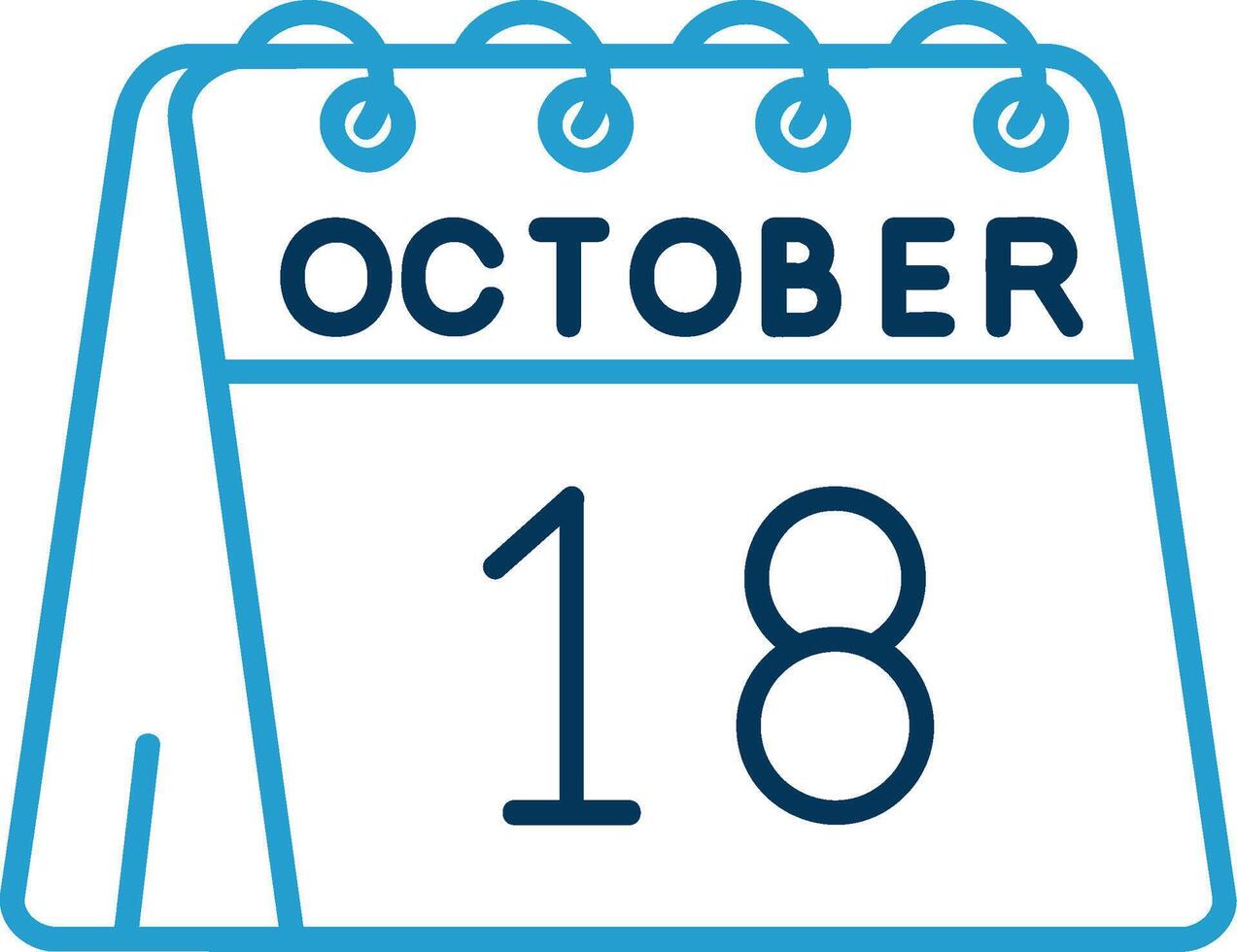 18th of October Line Blue Two Color Icon vector