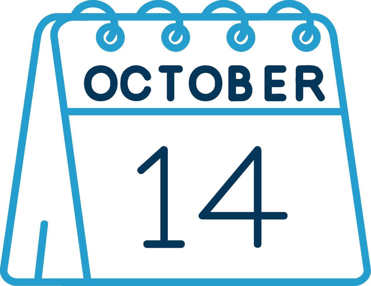 14th of October Line Blue Two Color Icon vector