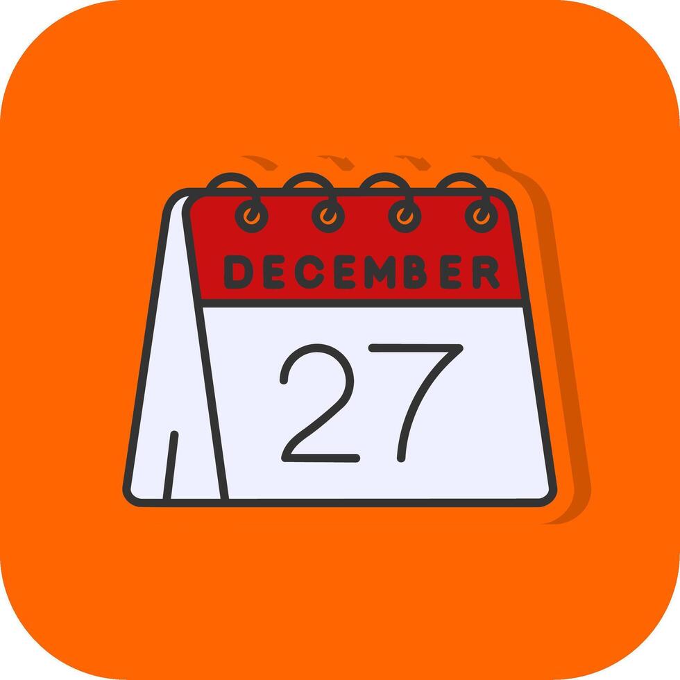 27th of December Filled Orange background Icon vector