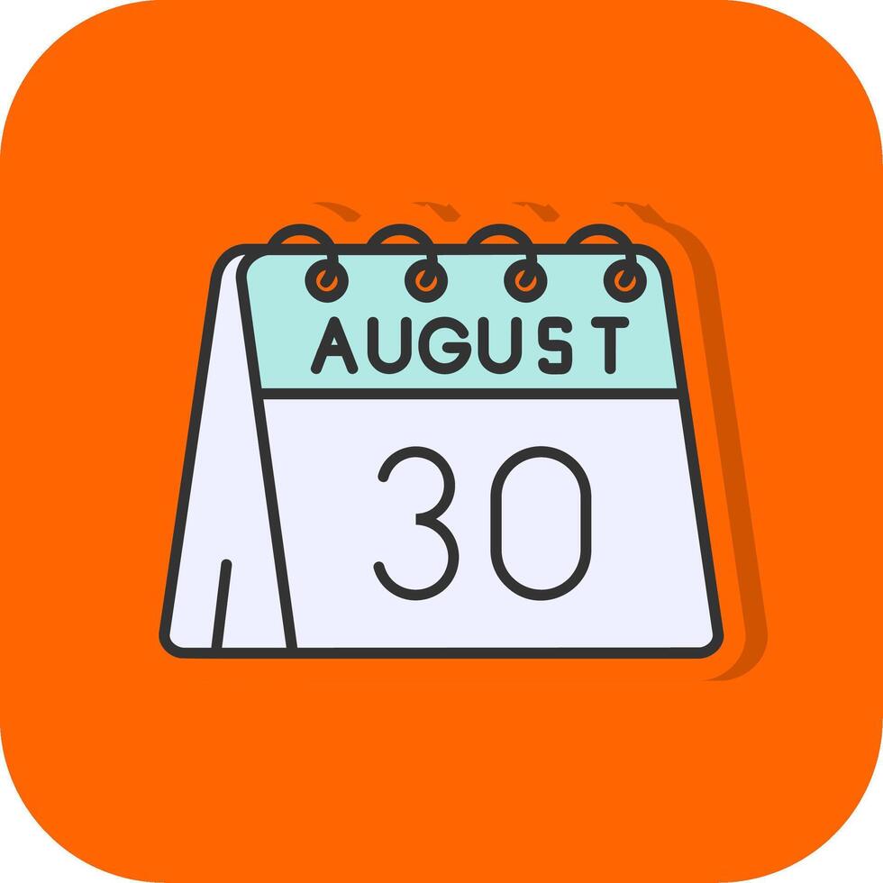 30 de agosto lleno naranja antecedentes icono vector