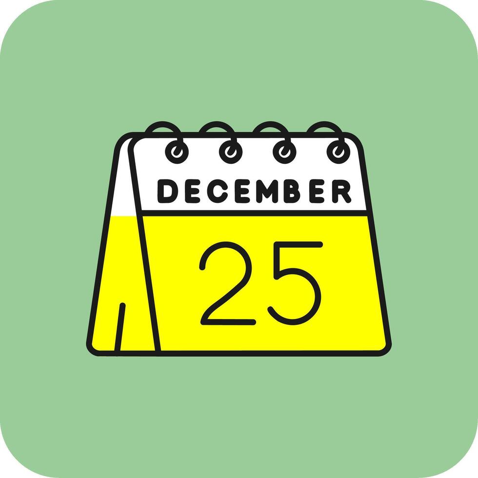 25th of December Filled Yellow Icon vector