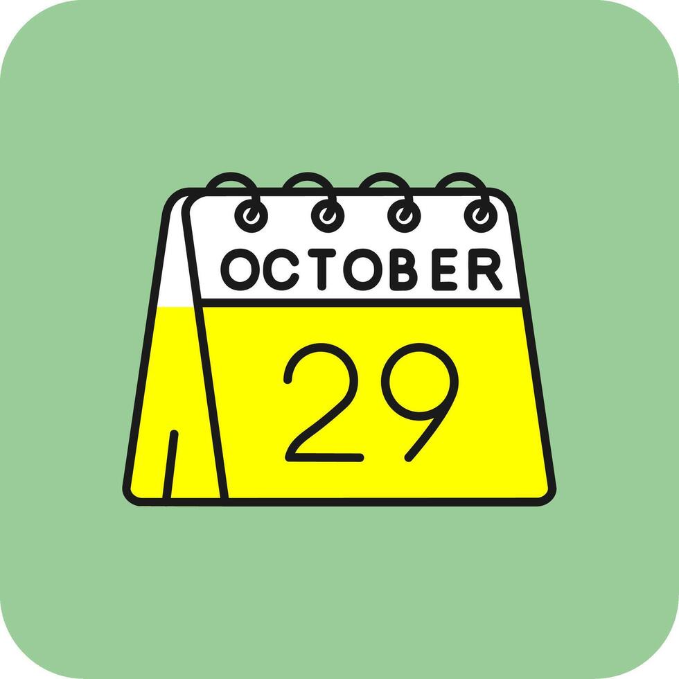 29th of October Filled Yellow Icon vector