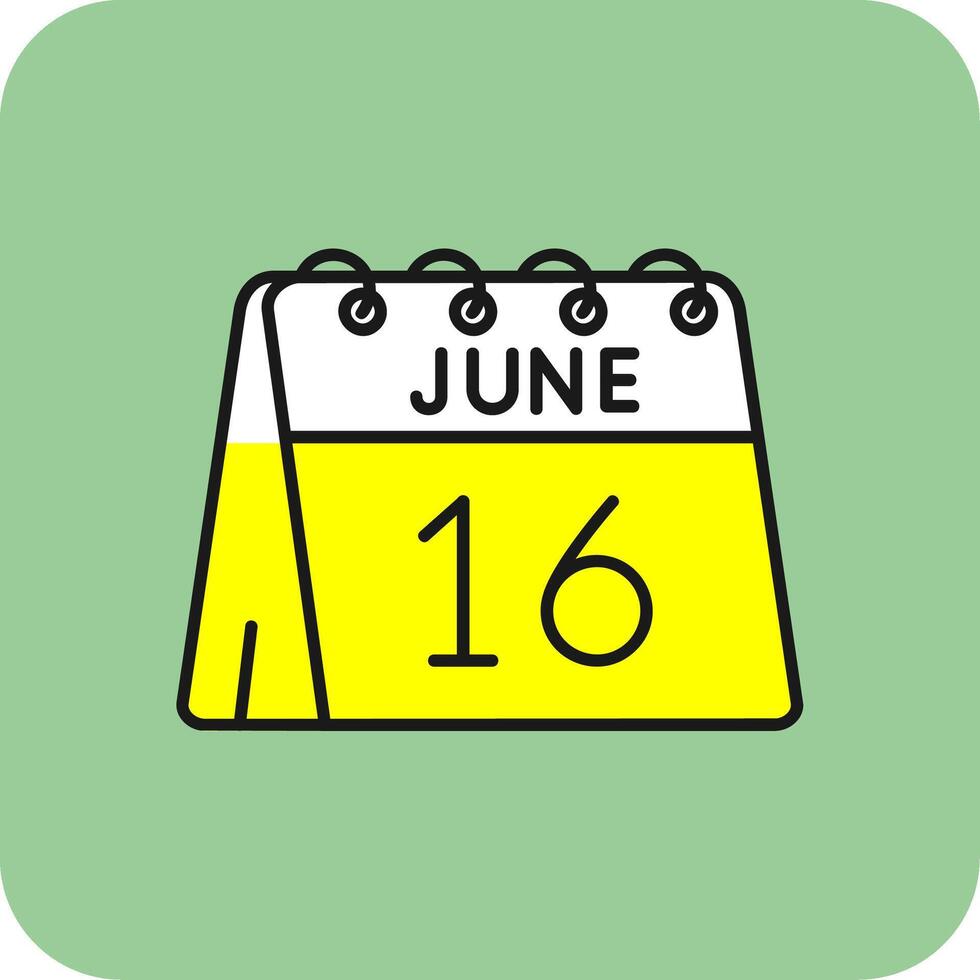 16th of June Filled Yellow Icon vector