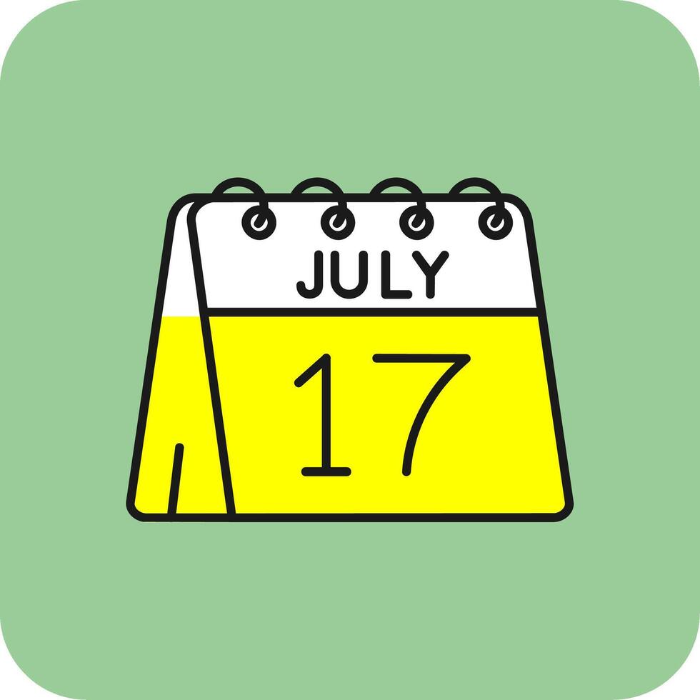 17th of July Filled Yellow Icon vector