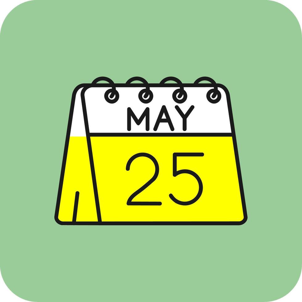25th of May Filled Yellow Icon vector