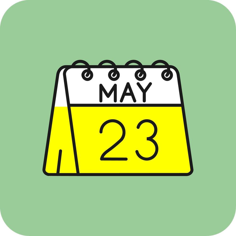 23 de mayo lleno amarillo icono vector