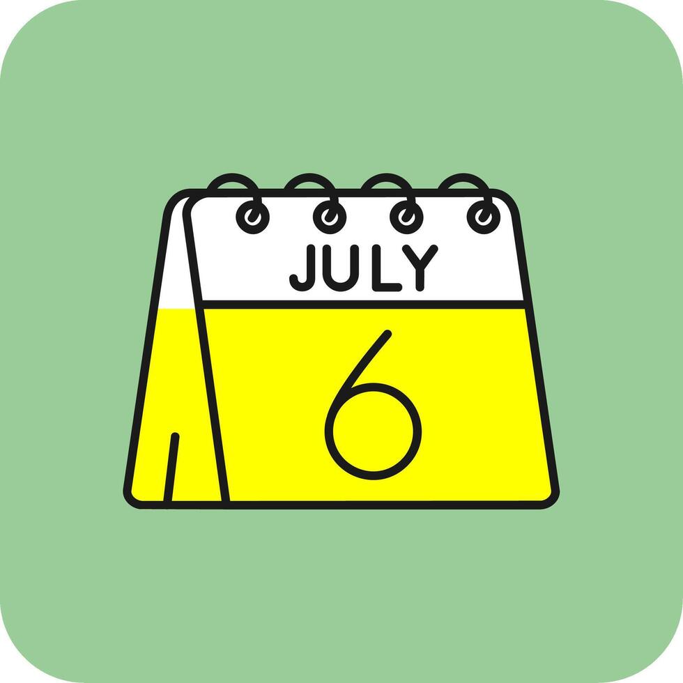 6th of July Filled Yellow Icon vector