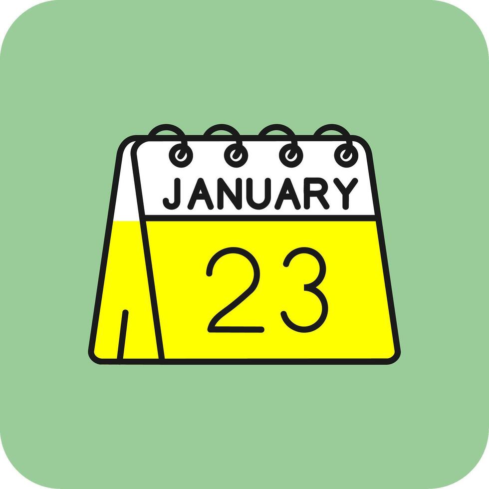 23rd of January Filled Yellow Icon vector