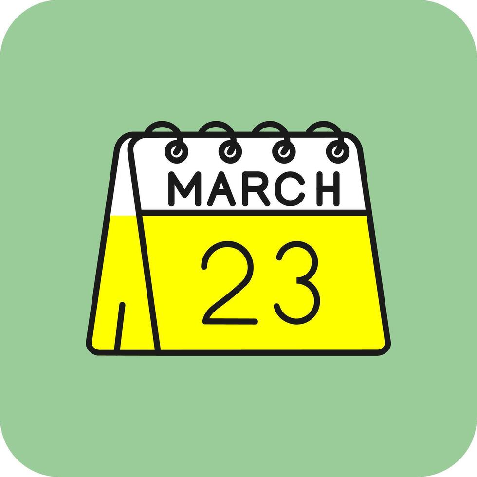 23rd of March Filled Yellow Icon vector