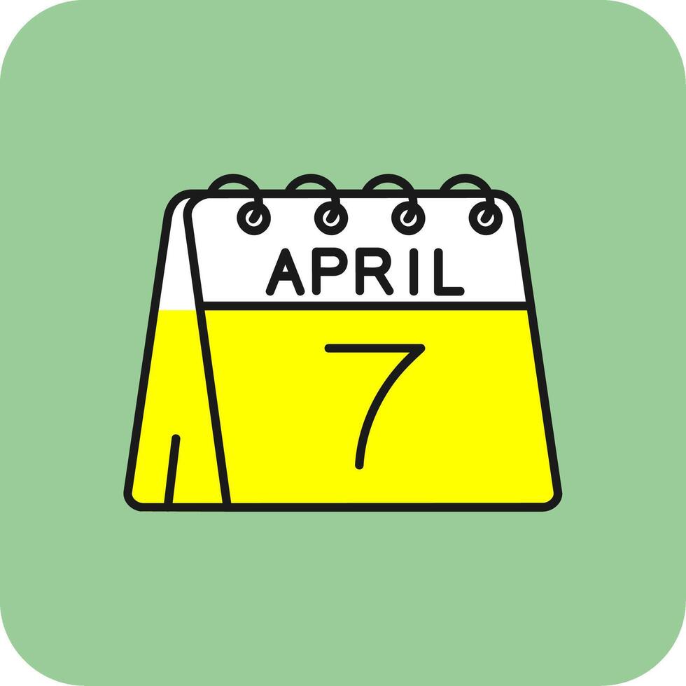 7th of April Filled Yellow Icon vector