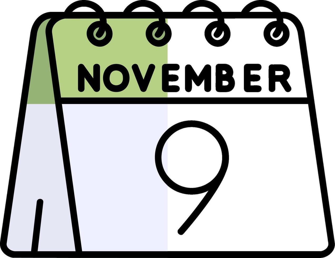 9th of November Filled Half Cut Icon vector