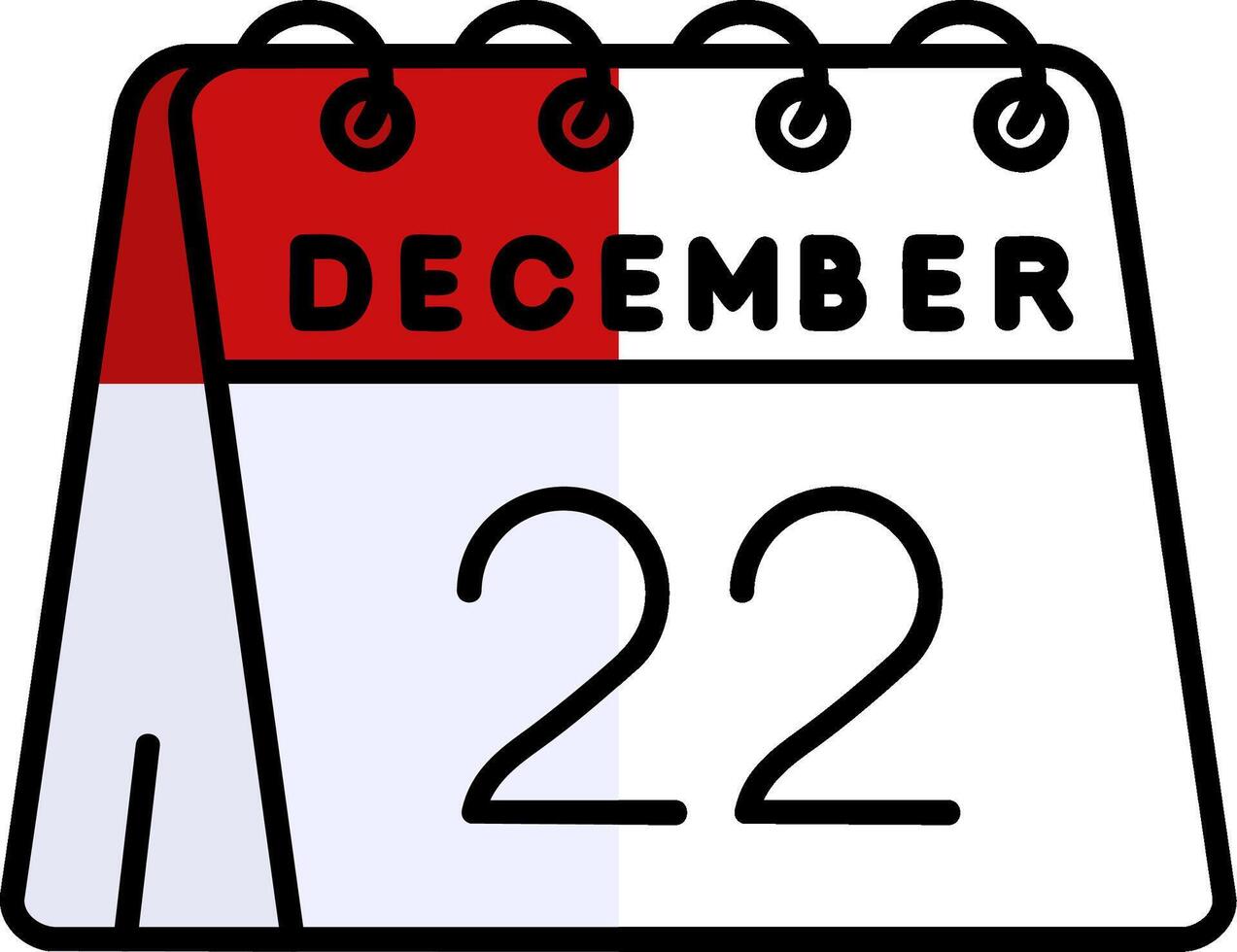 22nd of December Filled Half Cut Icon vector