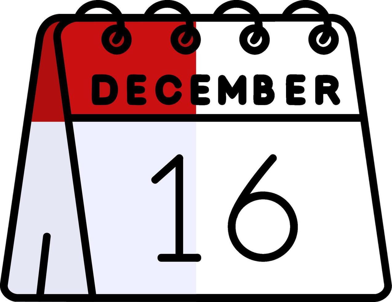 16th of December Filled Half Cut Icon vector