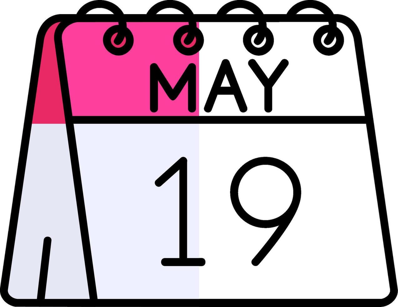 19th of May Filled Half Cut Icon vector