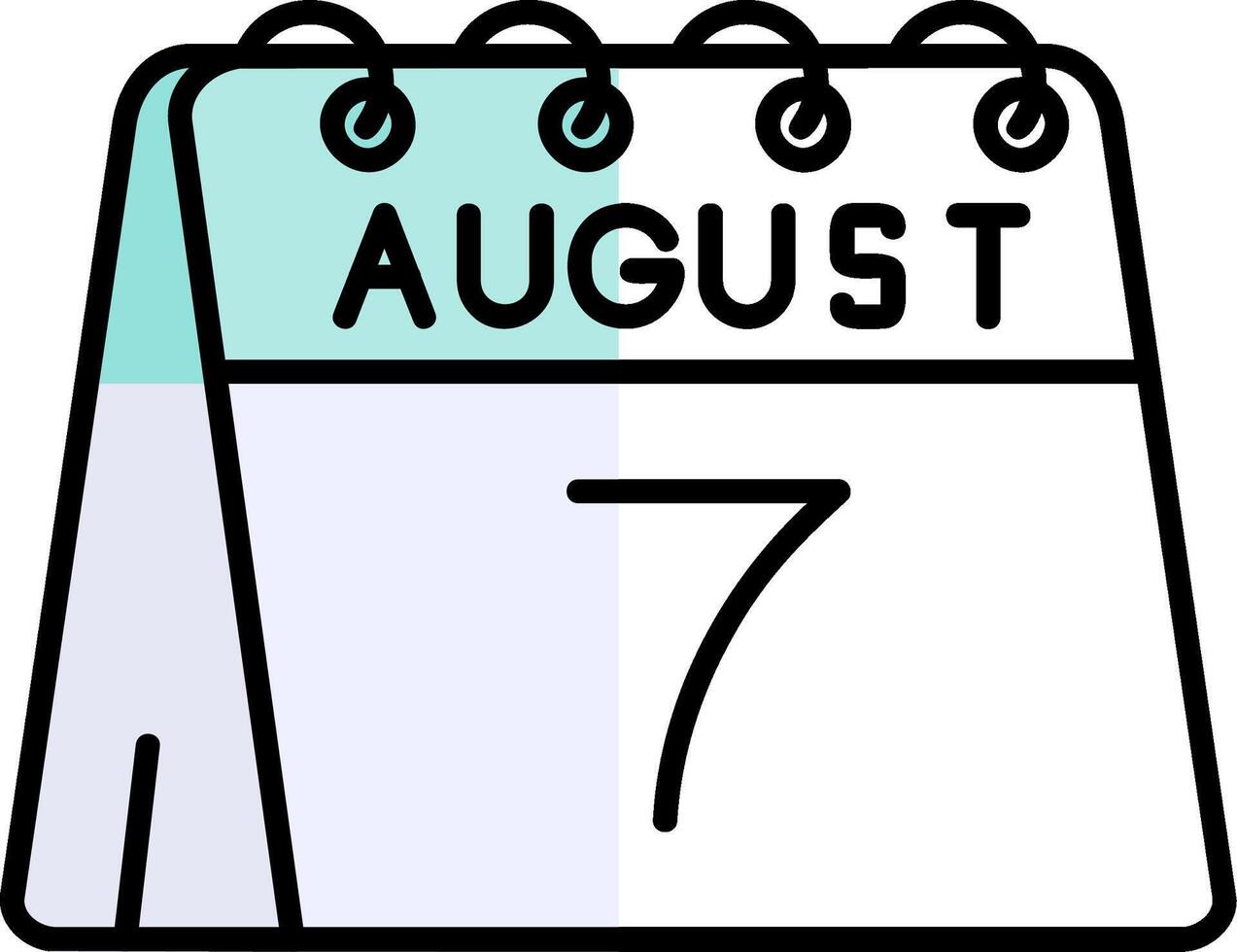 7th of August Filled Half Cut Icon vector