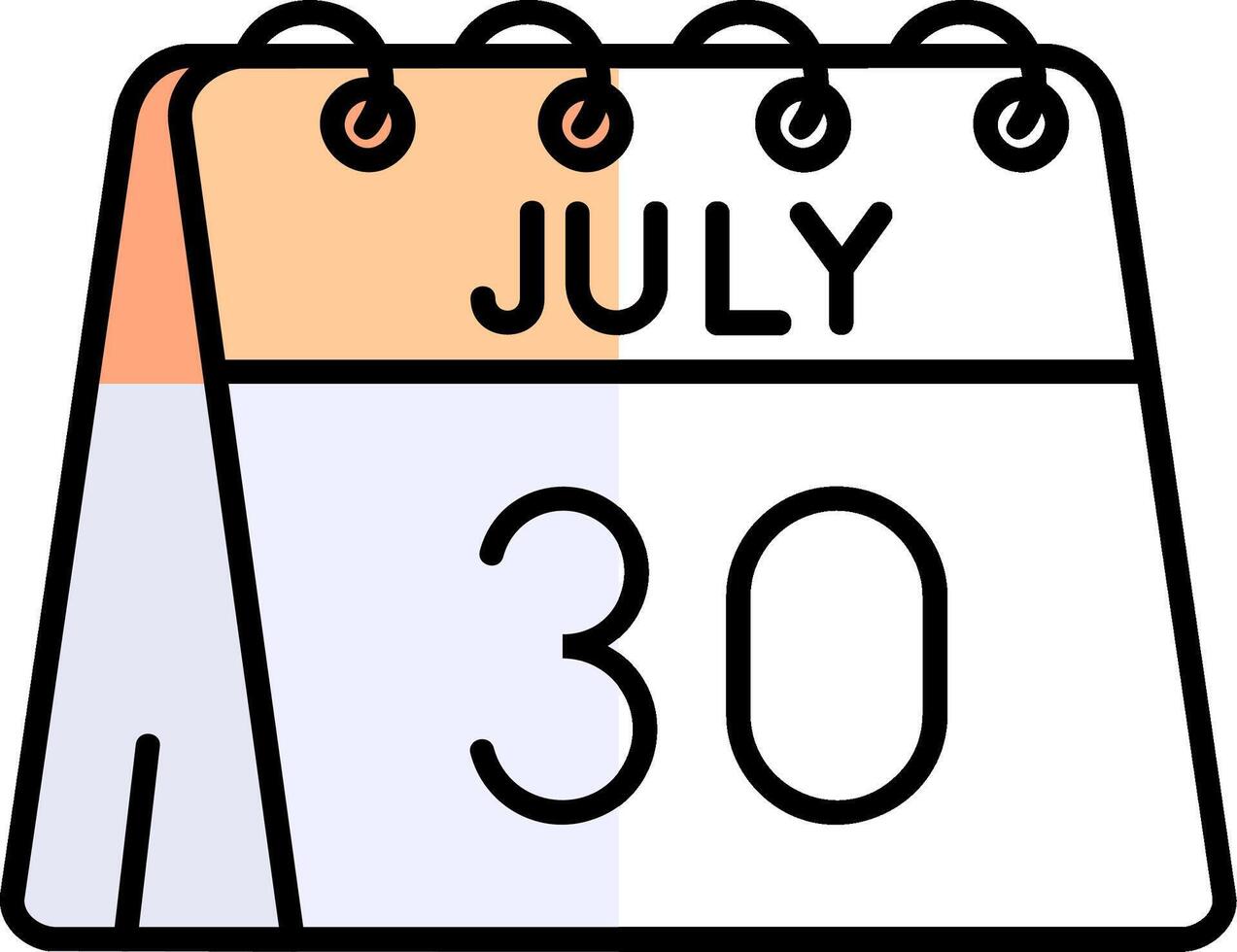 30th of July Filled Half Cut Icon vector