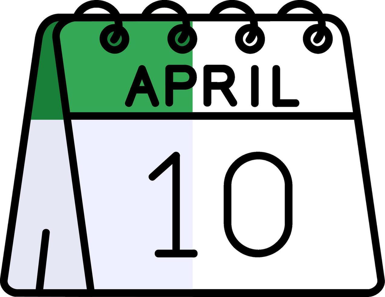 10th of April Filled Half Cut Icon vector