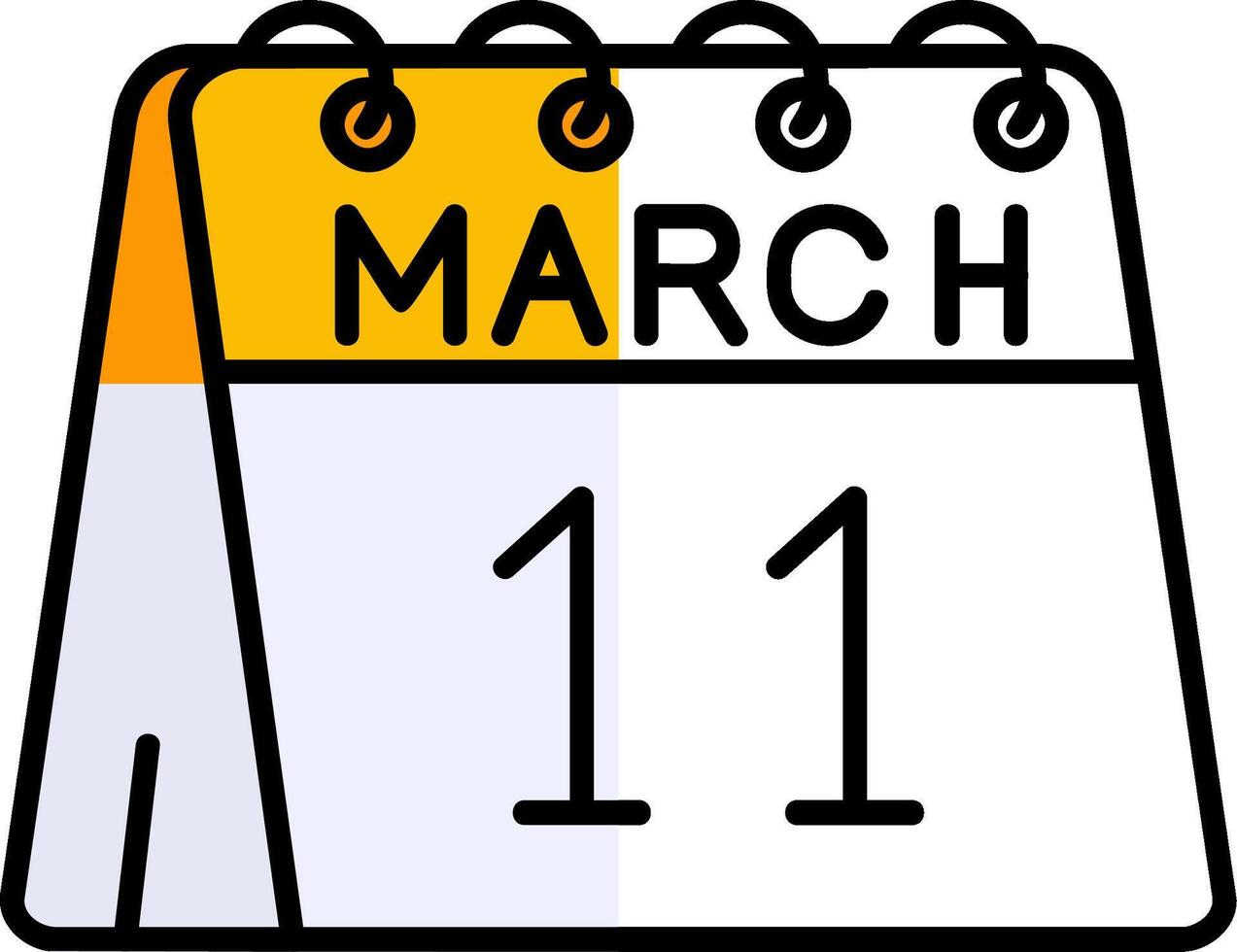 11th of March Filled Half Cut Icon vector