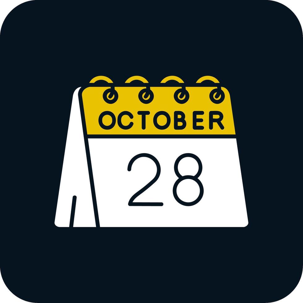 28th of October Glyph Two Color Icon vector