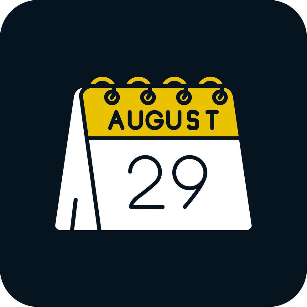 29th of August Glyph Two Color Icon vector