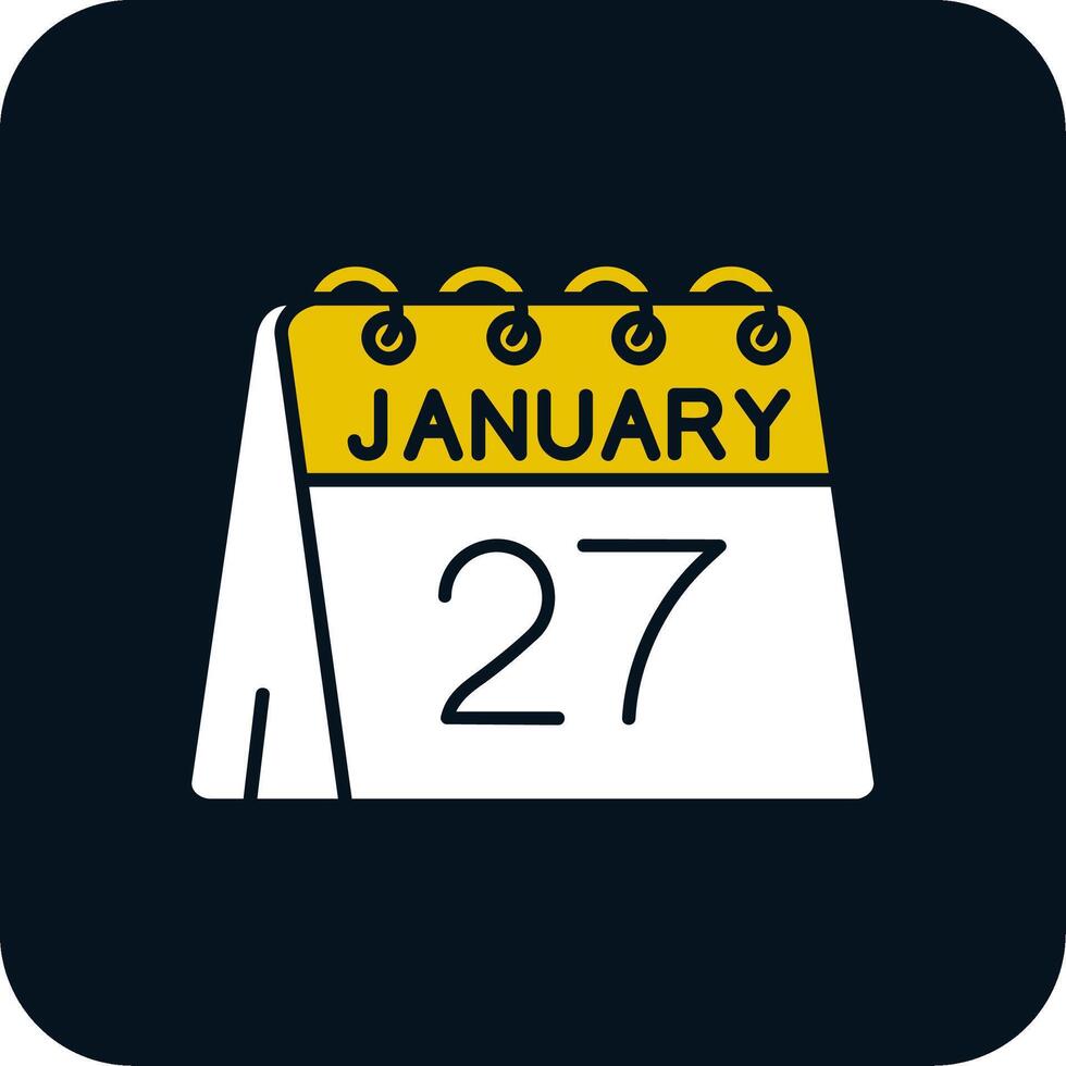 27th of January Glyph Two Color Icon vector