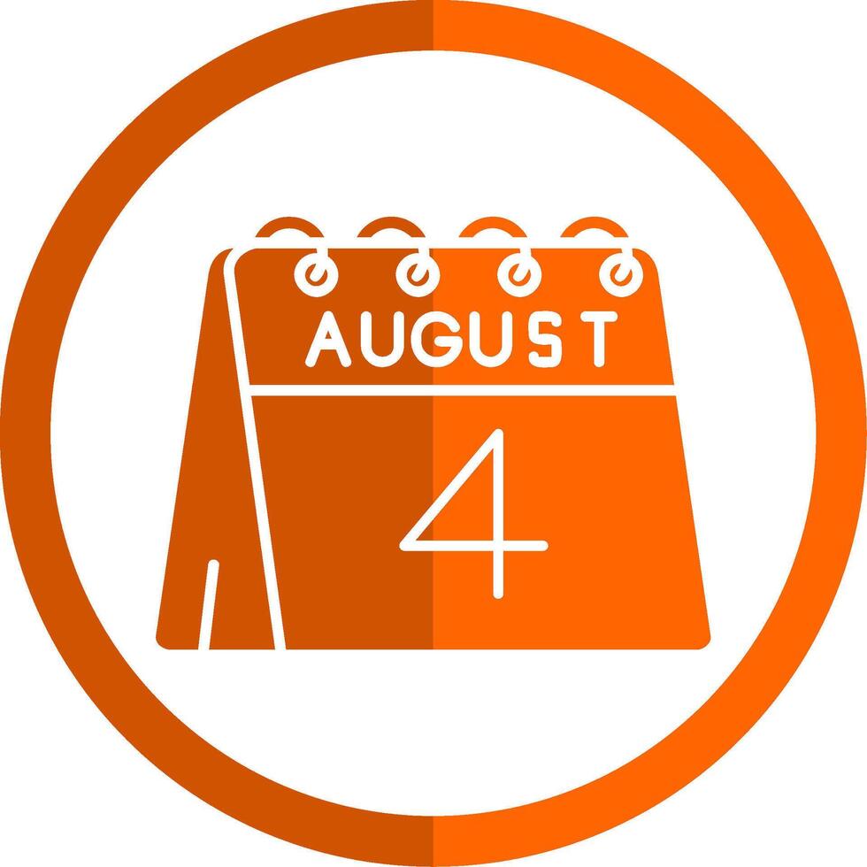 4th of August Glyph Orange Circle Icon vector