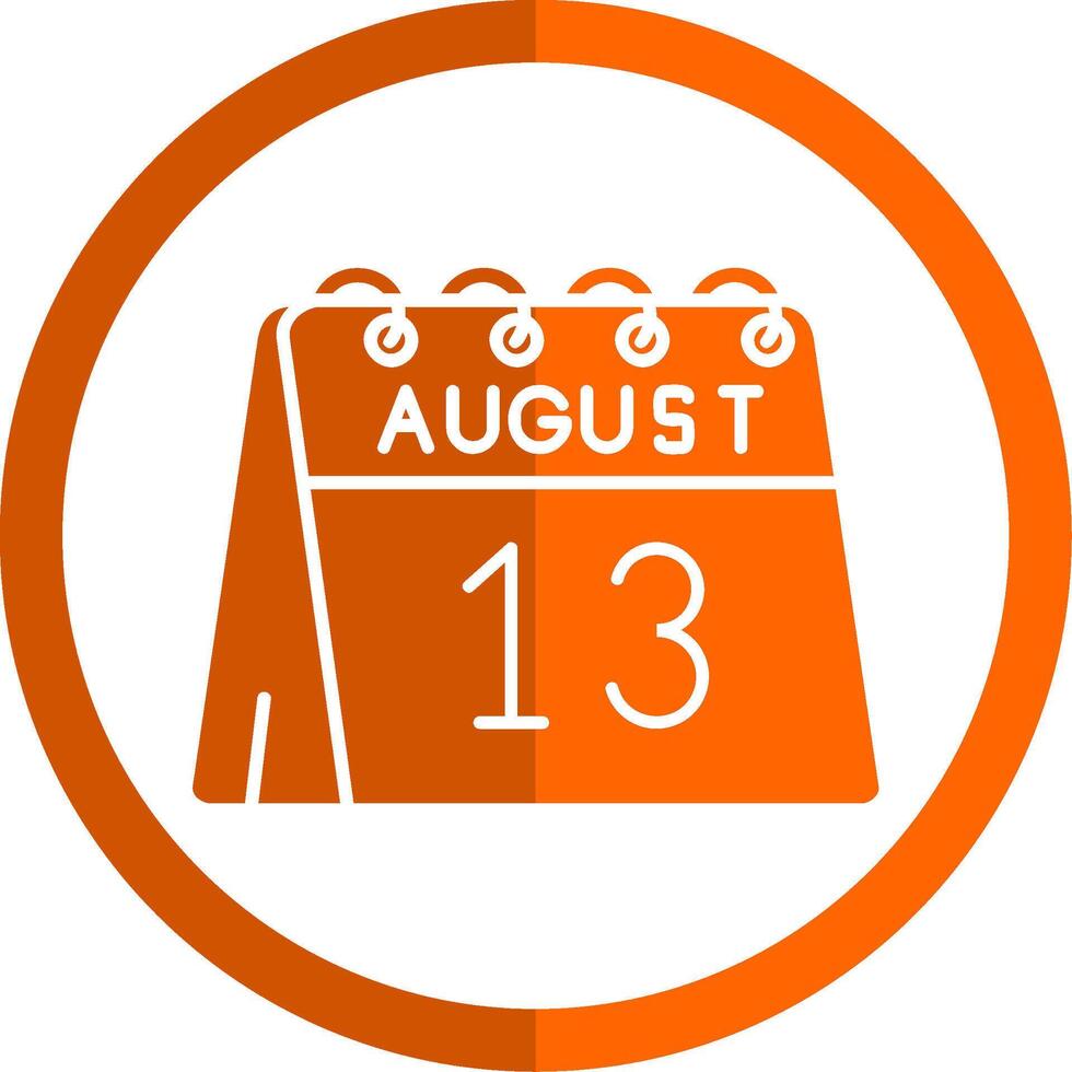 13th of August Glyph Orange Circle Icon vector