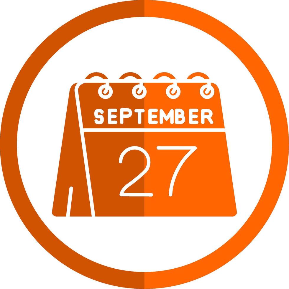 27th of September Glyph Orange Circle Icon vector