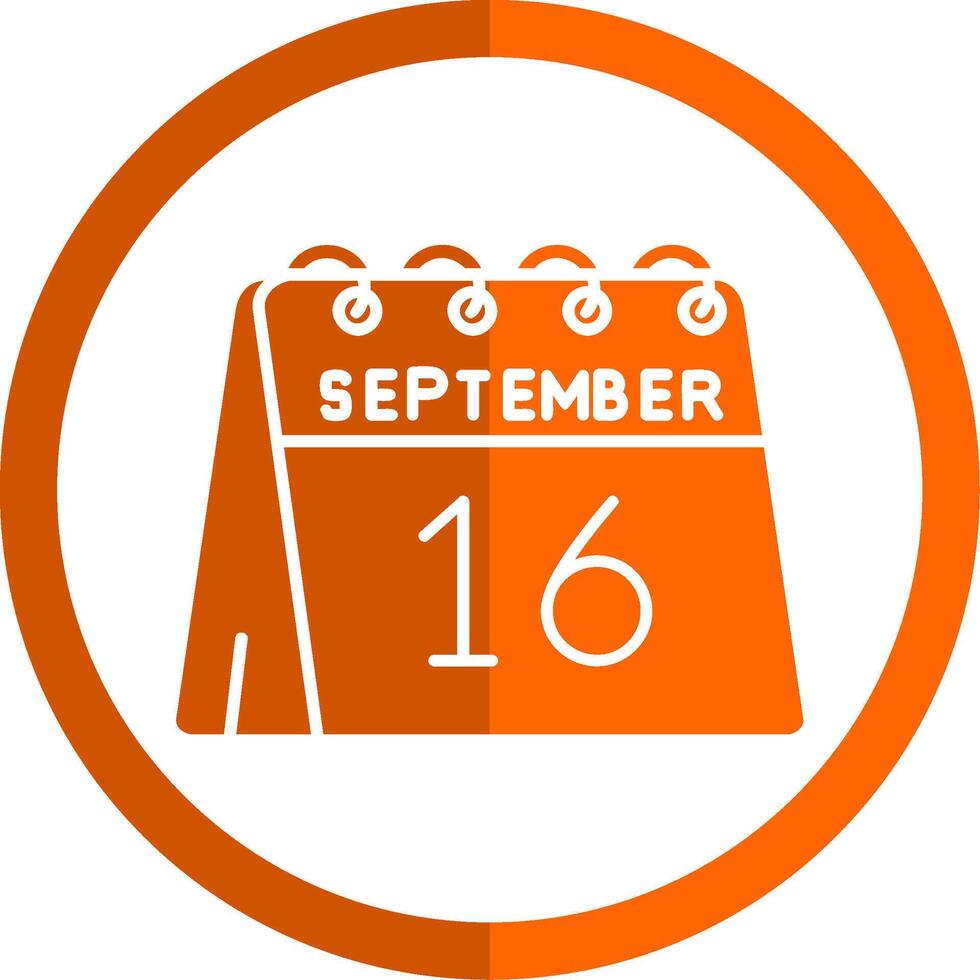 16th of September Glyph Orange Circle Icon vector