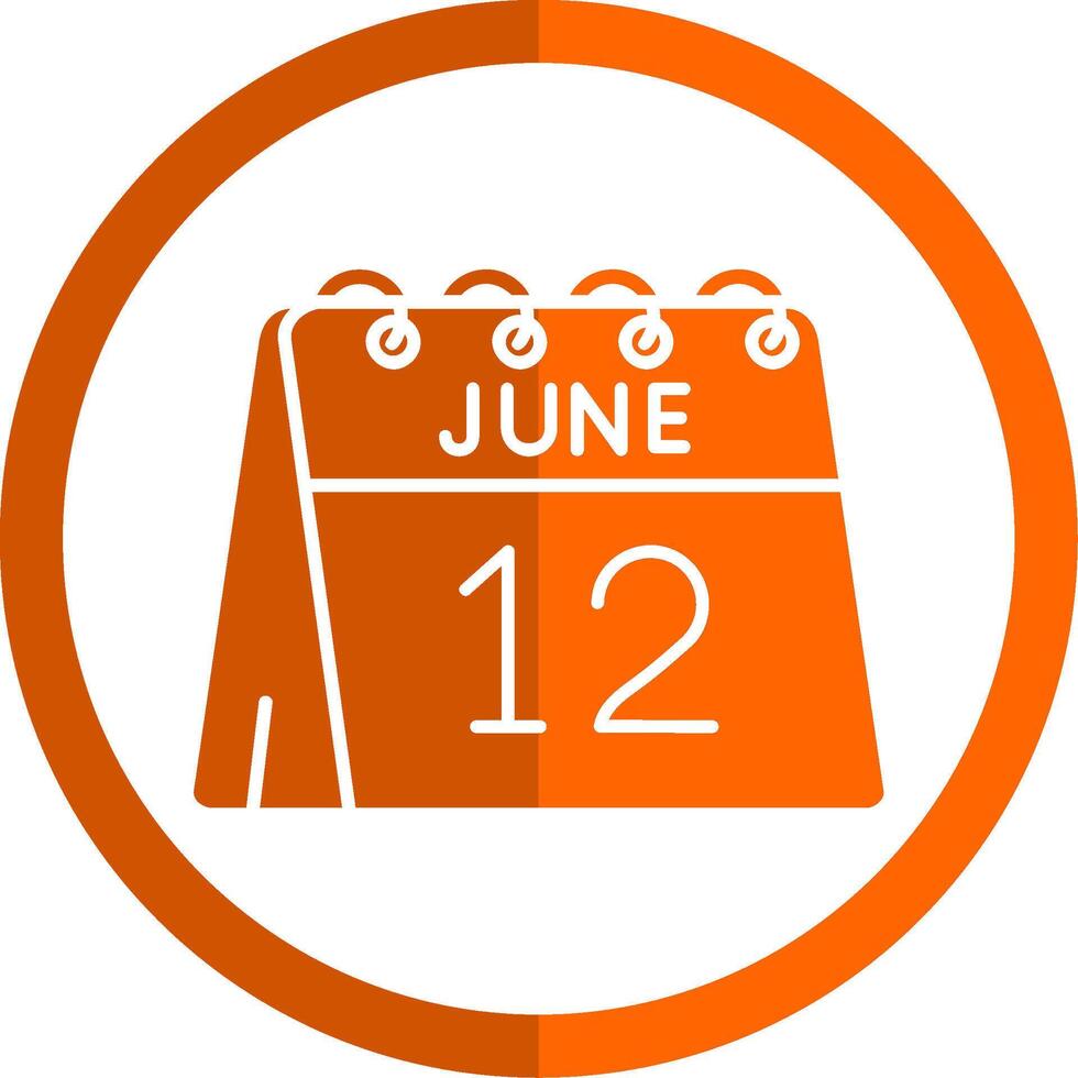 12th of June Glyph Orange Circle Icon vector
