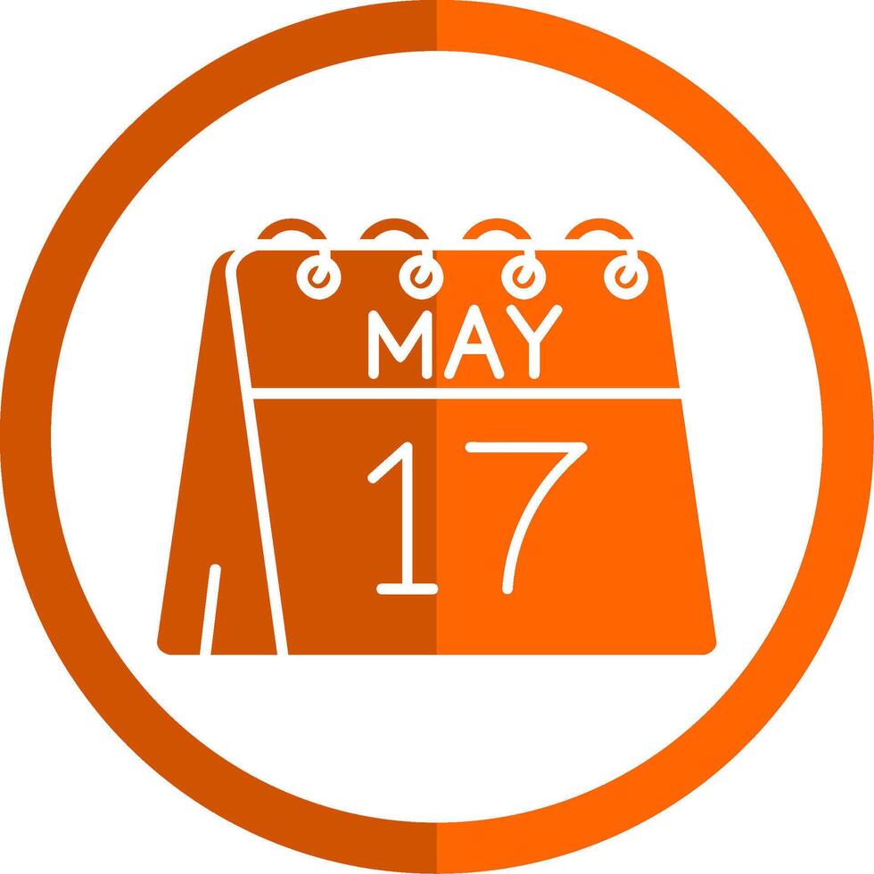 17th of May Glyph Orange Circle Icon vector