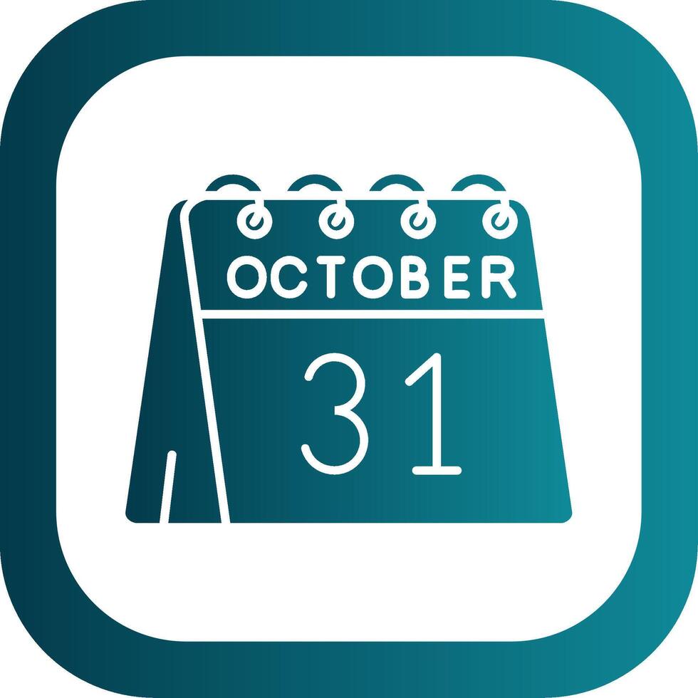 31st of October Glyph Gradient Round Corner Icon vector